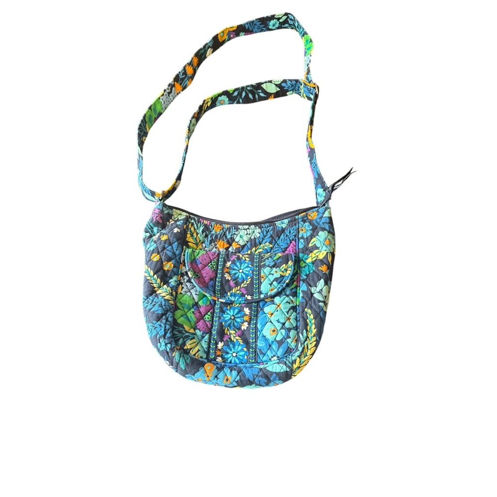 Vera Bradley Quilted Floral Shoulder Bag With Adjustable Strap